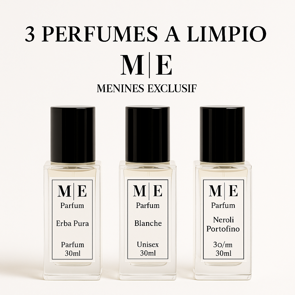 Pack de 3 Perfumes con olor a limpio 30 ml | Inspirados en Erba pura, Blanche y Neroli ptf|