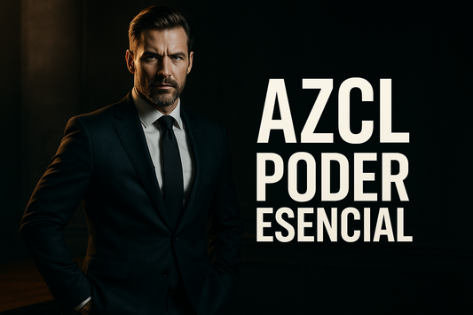 hombre con poder esencial en el mundo, texto AZCL Poder Esencial