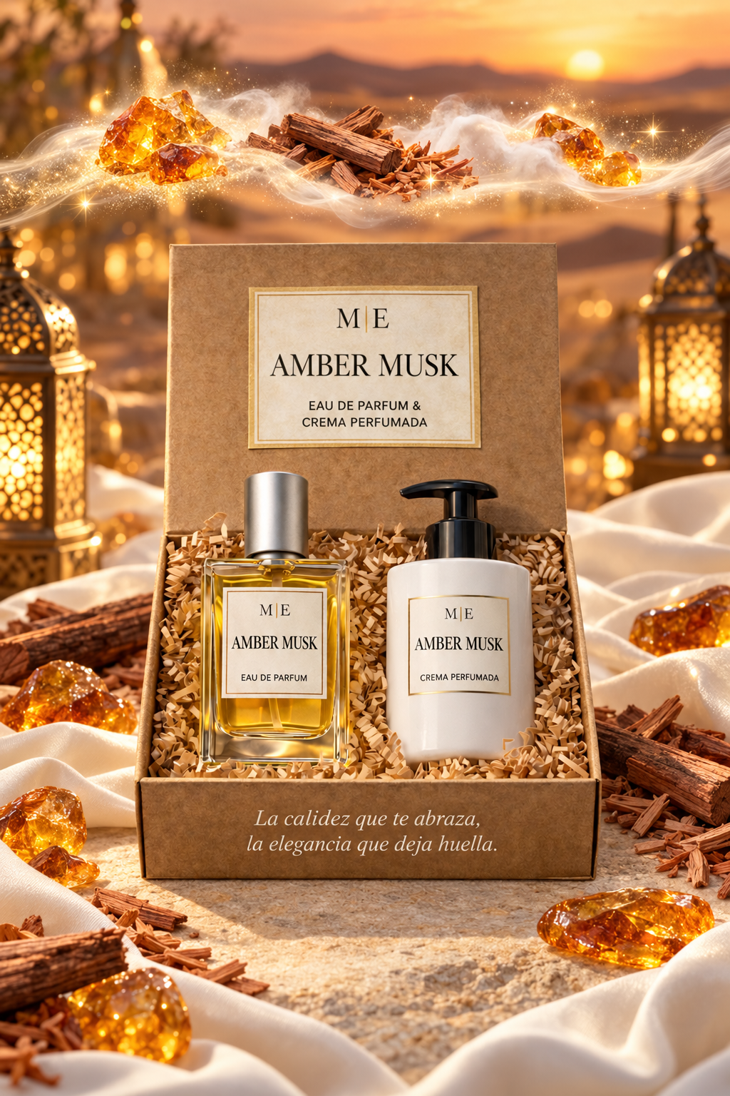 Pack AMBER MUSK eau de parfum y crema perfumada - Menines Perfumes
