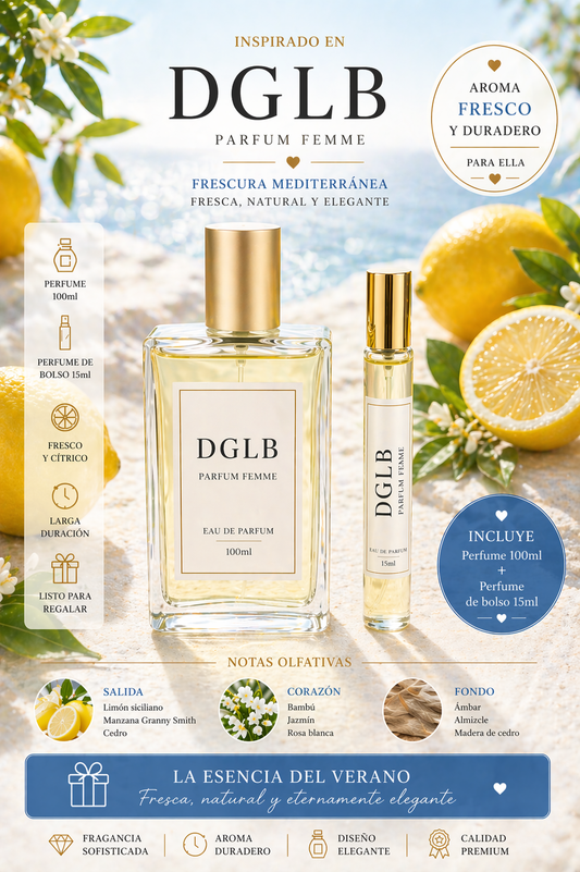 Perfume Mujer DGLB 100ml + 15ml | Aroma fresco inspirado en Light Blue