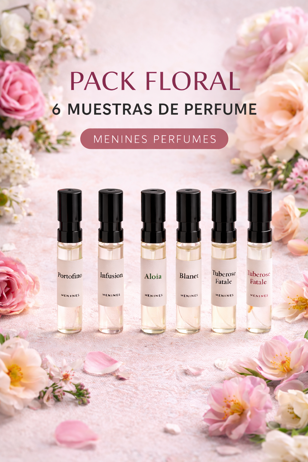 Cofret Descubrimiento Floral Menines: Encuentra tu Aroma Ideal - 6 Muestras x 3ml