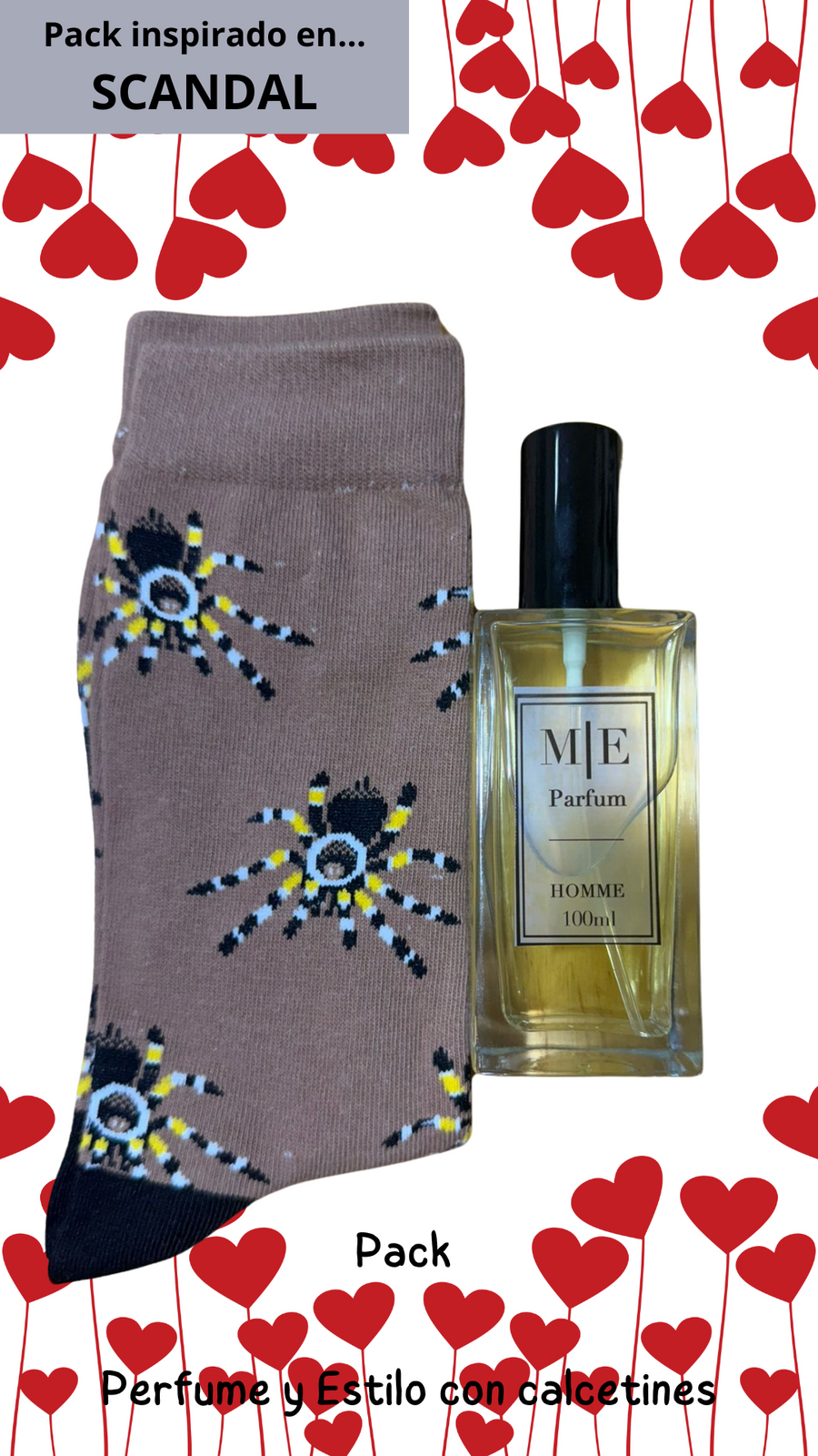 Inspirado en Scandal Perfume 100ml + calcetines Estilo hombre